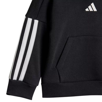 adidas Essentials Joggers 3 Stripes Fleece Hoodie Tracksuit for Kids Black JD6484