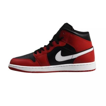 Air Jordan 1 Mid Men's Basketball Shoe Black/Gym Red/White - DQ8426-061
