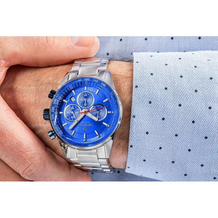 Men's Watch Giewont Chronograph Sapphire Silver Blue GW9140-B3