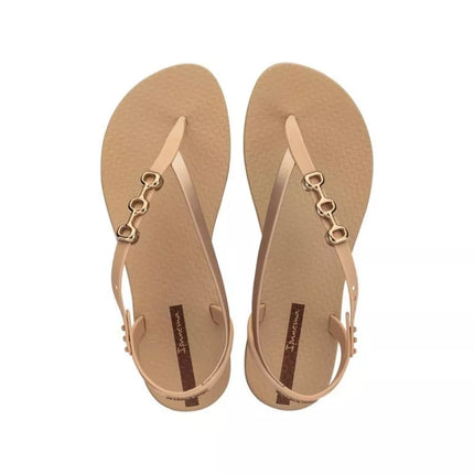 Ipanema Sandal Class moteriškos šlepetės-sandalai smėlio spalvos su auksine detalėmis