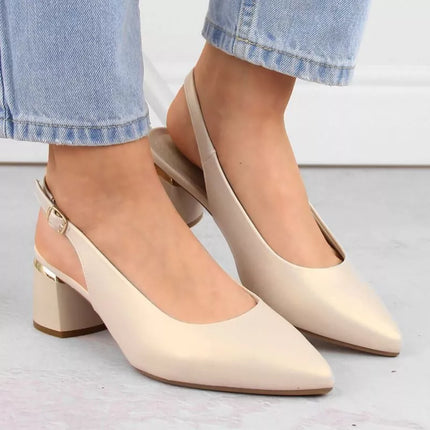 Elegantiški uždari sandalai Sergio Leone W SK439A smėlio spalvos perlų