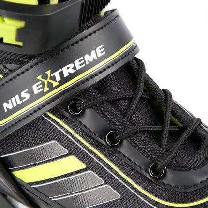 NILS EXTREME NH18191 2IN1 ROLLER SKATES BLACK-LIME SIZE M (34-38) WITH REPLACEABLE HOCKEY BLADE