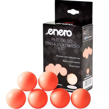 ENERO stalo teniso kamuoliukai, 6 vnt., oranžiniai