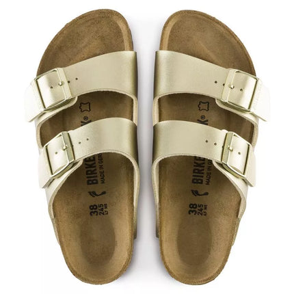 Birkenstock Arizona Birko-Flor Gold women's flip-flops regular wide (1016110)