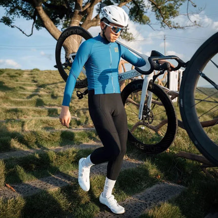 Rockbros YDCK012-1 Long Fleece Bib Tights with Pad Size S - Black