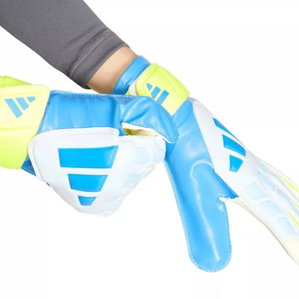 adidas Predator Training Kids' Goalkeeper Gloves White, Yellow, and Blue KA7793