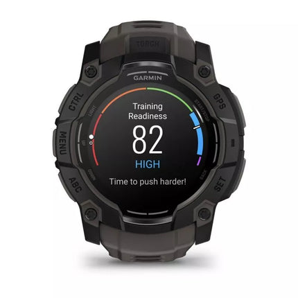 Garmin Instinct 3 – 50 mm AMOLED Black met charcoal band watch