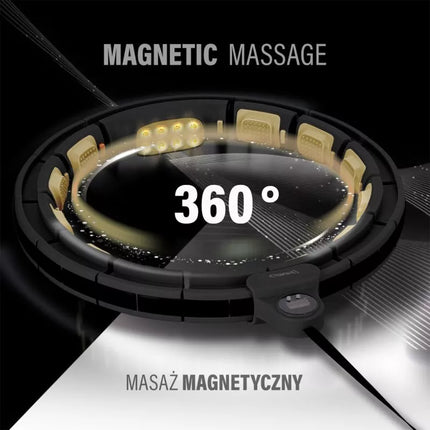 HHM13 NEW HULA HOP BLACK/GOLD WITH MAGNETS AND WEIGHT + HMS COUNTER