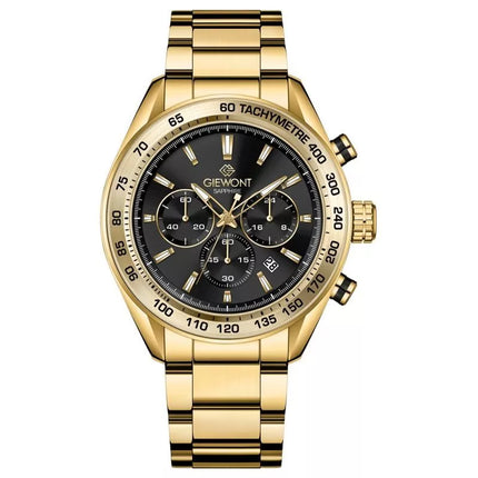 Vyriškas laikrodis Giewont Chronograph Safyro Auksinis Juodas GW9580-B4