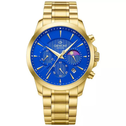 Men's Watch Giewont Chronograph Sapphire Gold Blue GW9460-B5