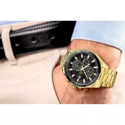 Men's Watch Giewont Chronograph Sapphire Gold Black GW7290-B4