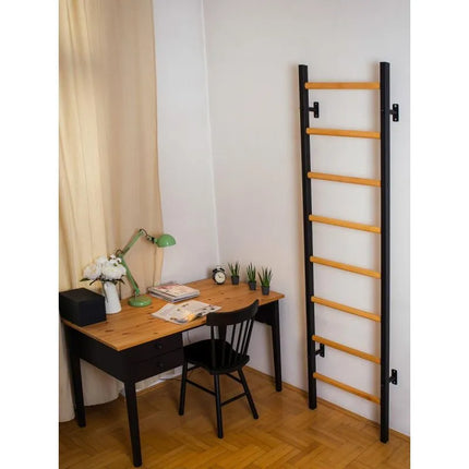 GYMNASTIC WOODEN AND METAL WALL BAR WITH 4 HANDLES BENCHK 200B