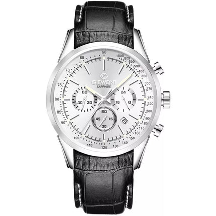 Giewont Chronograph Safyrinis Sidabrinis Vyriškas Laikrodis GW7650-A1