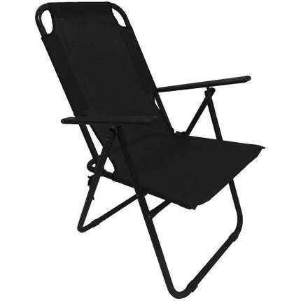 Kempingo kėdė su porankiais, sulankstoma, juoda, 61x66x65-108CM, ENERO CAMP