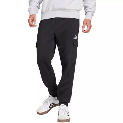 Vyriškos adidas Essentials Feelcozy Fleece Cargo kelnės, juodos JE3820