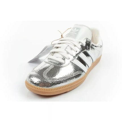 Adidas women's sports shoes Samba OG silver sneakers fashionable leather