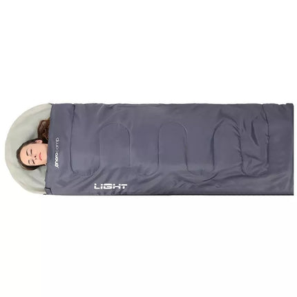 LIGHT TOURIST SLEEPING BAG 200X70CM GREY ENERO CAMP