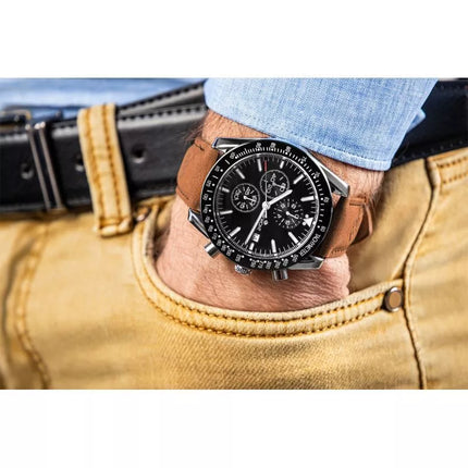 Men's Watch Giewont Chronograph Sapphire Brown Black GW8720-A1