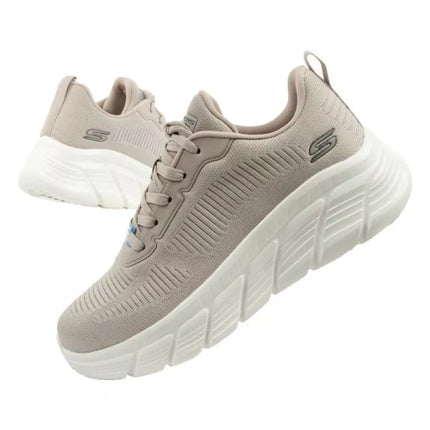 Skechers Bobs B Flex moteriški sportbačiai, madingi smėlio spalvos