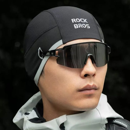 Žieminė vėjui atspari dviratininko kepuraitė Rockbros M016, dydis 54-61 cm - juoda