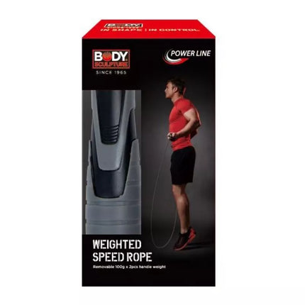 Šokinėjimo virvė su 2 x 100g svoriais BK 256