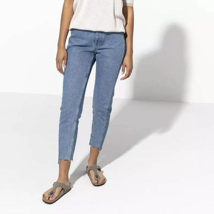 Birkenstock Gizeh Stone Birko-Flor moteriškos šlepetės siauriems kojoms, pilkos (0043393)