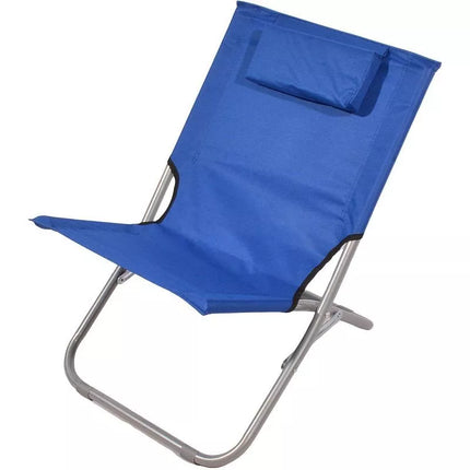 FOLDABLE BEACH CHAIR WITH HEADREST 47X61X58CM NAVY BLUE