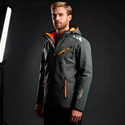 Geographical Norway Softshell striukė Royaute DB 068 M WY8027H/GN/Tamsiai pilka / Oranžinė