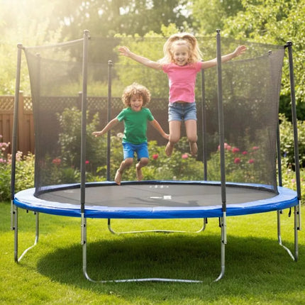 FOLDABLE GARDEN TRAMPPOLINE WITH INNER NET 12FT 366CM ENERO
