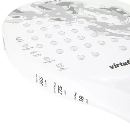 VIRTUFIT HYBRID PADEL RACKET - WHITE-GRAY