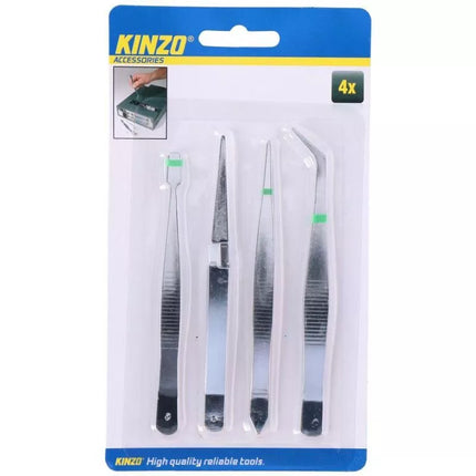 KINZO 4 pincetų rinkinys