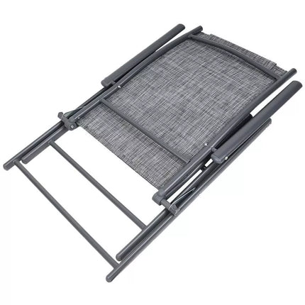 Sodo kėdė 57x68x106cm, 2 vnt. komplektas, su 7 padėtimis ir galvos atrama, tekstilės pagrindas
