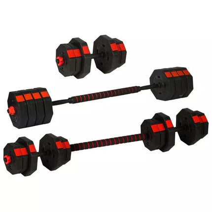 ENERO FIT ADJUSTABLE TRAINING DUMBBELLS 2x10KG WITH BARBELL FUNCTION