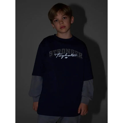 Boy's loose T-shirt with print 4F 4FJRSS26TTSHM3465-31S
