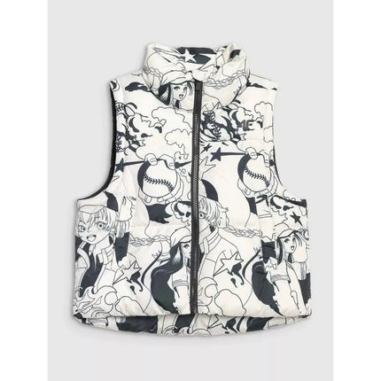 Girls' down vest with synthetic filling 4F 4FJRAW25TVJAF320-11A