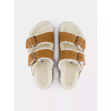 Šlepetės Birkenstock Arizona Shearling Mink W 1001135
