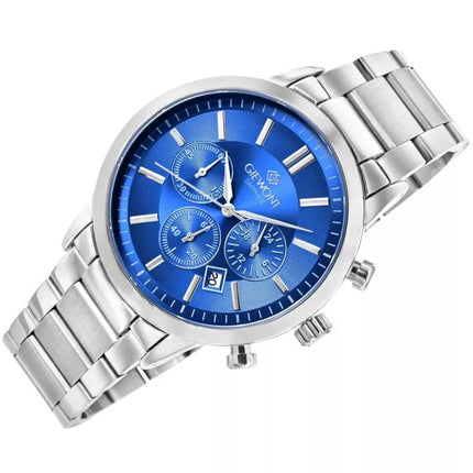 Vyriškas laikrodis Giewont Chronograph Safyro Sidabrinis Mėlynas GW8510-B3