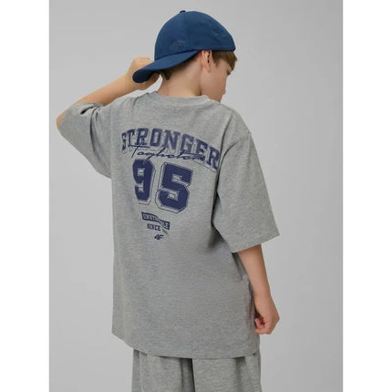 Boy's loose T-shirt with print 4F 4FJRSS26TTSHM3465-27M