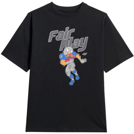 Boy's T-shirt 4F M3012 deep black 4FJWSS26TTSHM3012 20S