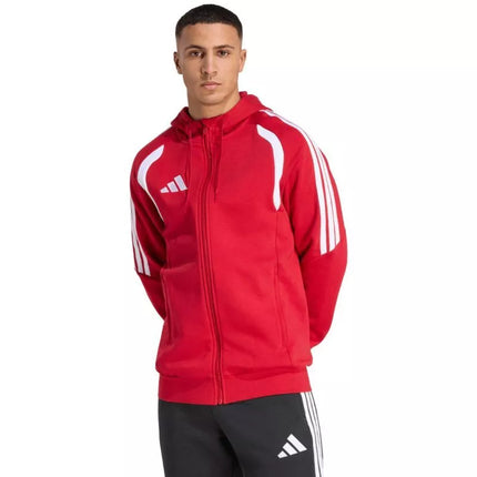Vyriškas adidas Tiro 26 League sportinis džemperis su pilnu užtrauktuku ir gobtuvu raudonas KF9106