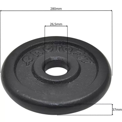 JUODO KETVIMO SVARMUO 10KG ENERO FIT Ø26.5 1 vnt.