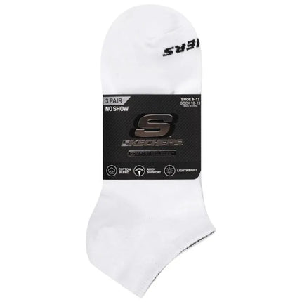 Skechers 3 porų unisex pėdučių tipo kojinės be kilpinio audinio S114041-107 baltos 39-42