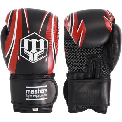 RBT-5A leather boxing gloves black and red