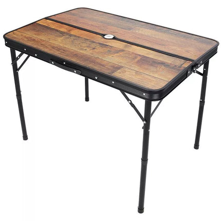 SULANKSTOMAS KEMPINGO STALAS 90x60x70cm IR 2 SUOLIUKAI 87x23x39cm, MEDINIS