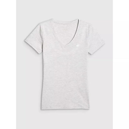 Women's basic V-neck T-shirt 4F 4FWMM00TTSHF3307-27M