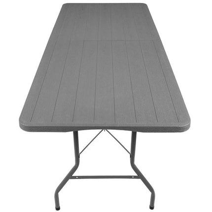 SULANKSTOMAS STALAS MAITINIMUI Į LAGAMINĄ 180x74CM, MAKS.100KG, WOODLAND PLOKŠTĖ, TAMSIAI PILKAS
