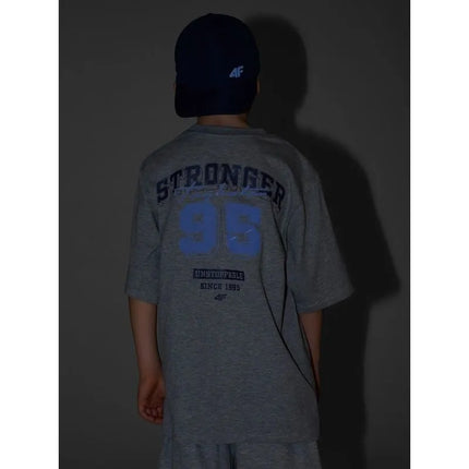 Boy's loose T-shirt with print 4F 4FJRSS26TTSHM3465-27M