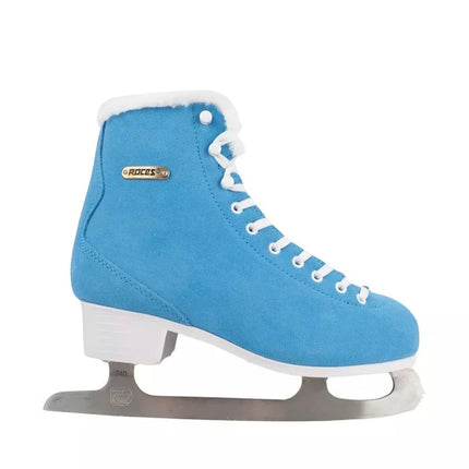 Roces Suede Eco-Fur Figure Skates Blue and White 450702 004