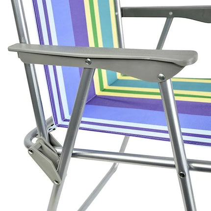 REDCLIFFS FOLDING CHAIR WITH ARMRESTS, BLUE STRIPES