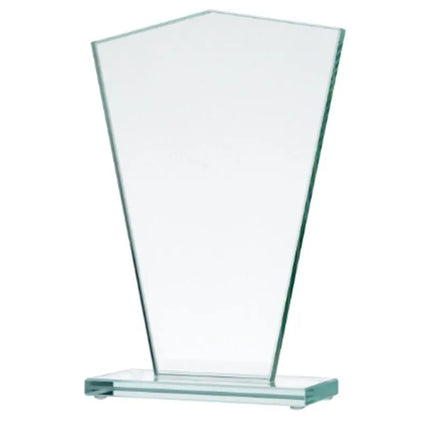 Glass trophy with a broken base
